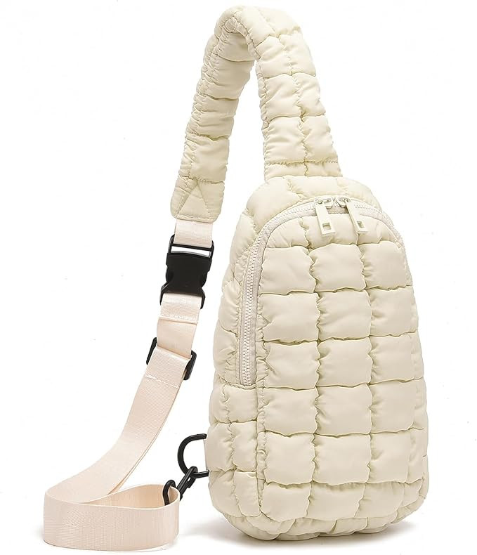 IHAYNER Small Puffer Sling Bag for Women - Quilted Fashion Waist Pack Puffy Crossbody Fanny Chest... | Amazon (US)