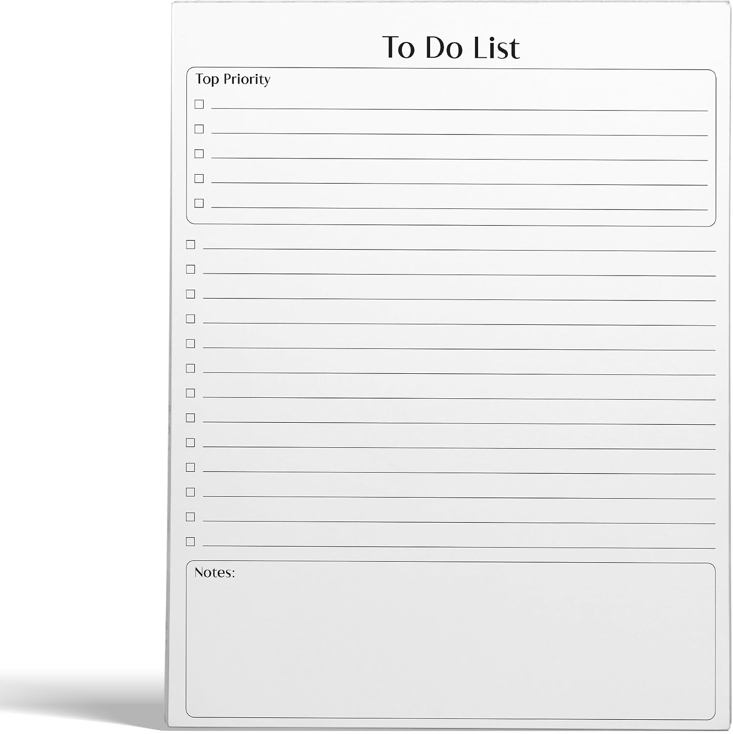 Better Office Products To Do List Notepad, 8.5" x 11", Planning Note Pad, 50 Sheets, Daily Agenda Productivity Checklist Organizer, (1 Pack) | Amazon (US)