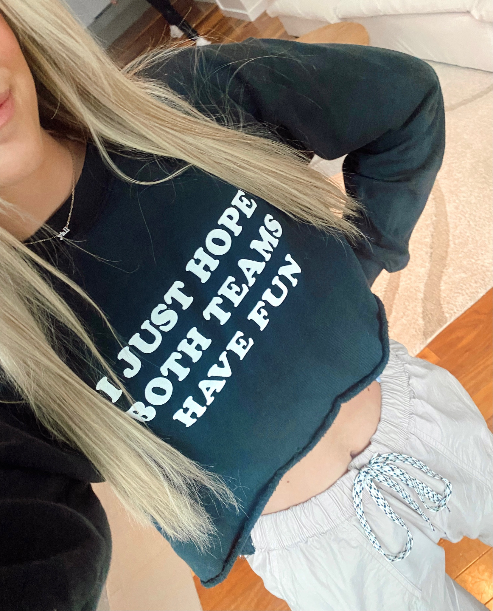 March Madness, cropped sweatshirt, cargo pants, neutrals, black, tan

#LTKunder50 #LTKstyletip #LTKfit