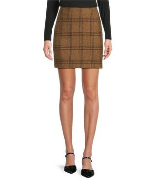 Gibson & Latimer Glen Plaid Woven Wool Mid Rise Pencil Coordinating Mini Skirt | Dillard's | Dillard's