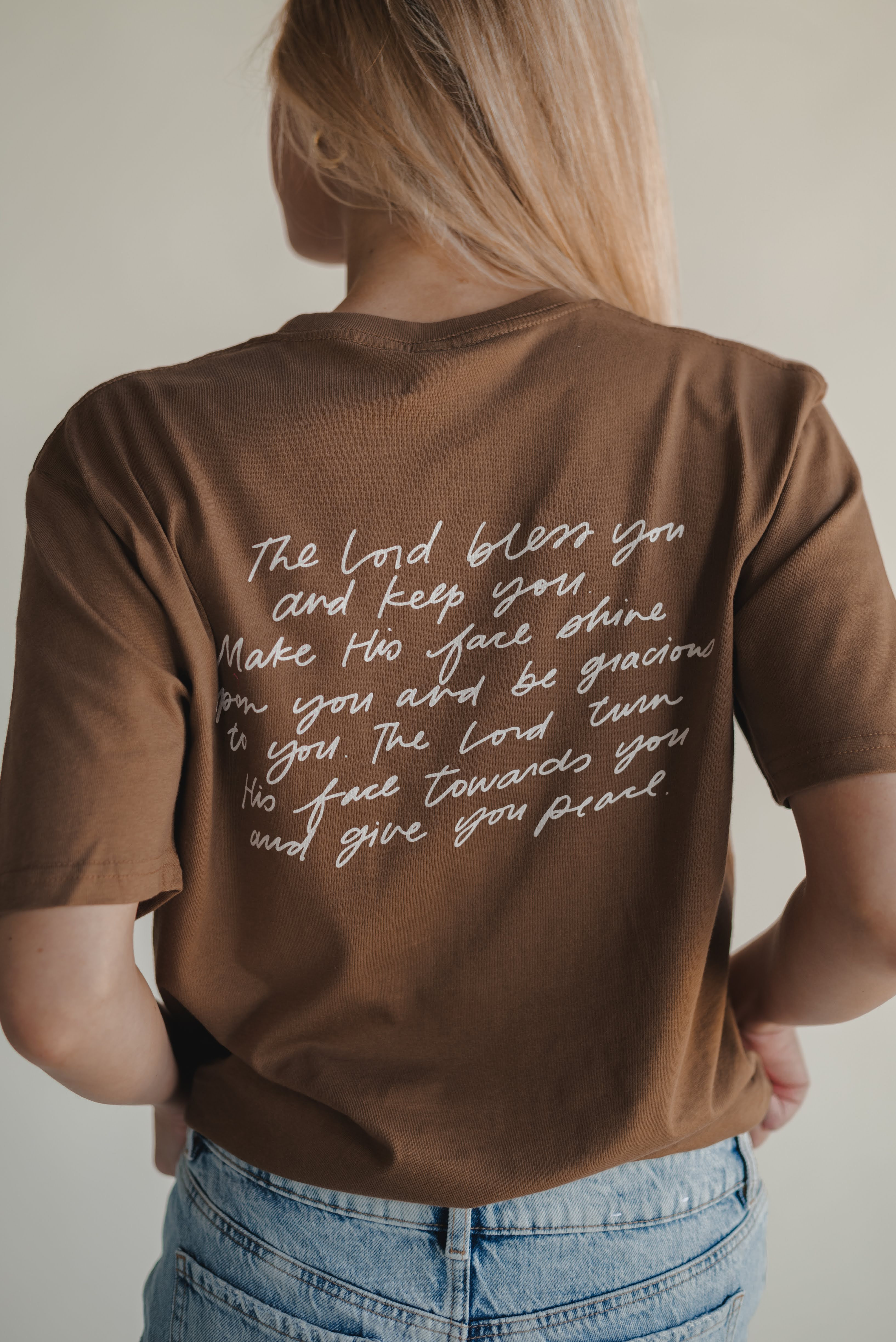 The Blessing Tee - Light Brown | Dear Heart