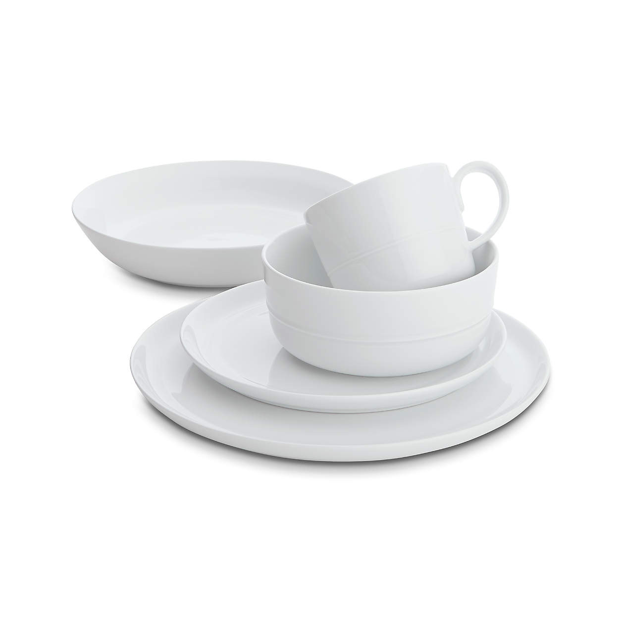 Hue White Dinner Plates, Set of 4 + Reviews | Crate & Barrel | Crate & Barrel