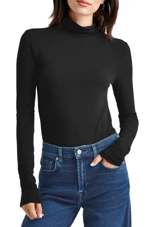 Splendid Jersey Turtleneck in Black at Nordstrom, Size X-Large | Nordstrom