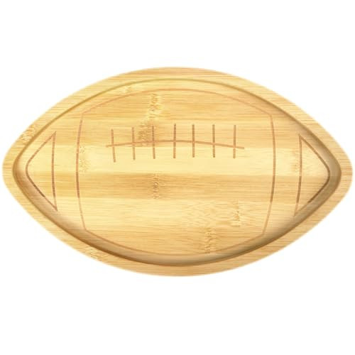 Wooden Football Plate, Reusable Football Party Plate, Football Shaped Charcuterie Board Serving Tray Dish Platter, Football Party Supplies Sports Game Birthday Decorations (15.8 x 9.5 x 0.6 Inch) | Amazon (US)
