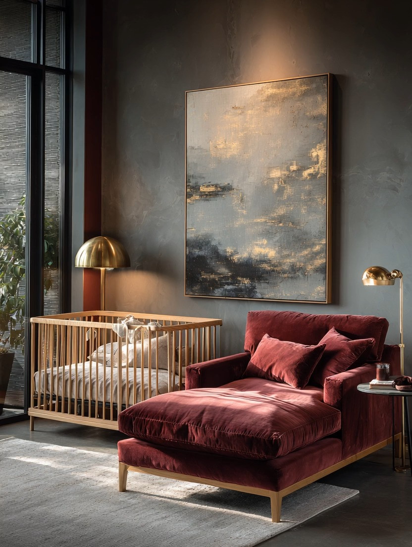 Bold nursery, elevated living ✨

Nurseries don’t have to be plain, all-white, or limited to traditional pastels.
This is your home too. And this chapter deserves beauty.

Start with a statement lounge chair — not just any chair.
A deep velvet chaise or lounge in a rich tone like burgundy instantly transforms the room into something designer-level.

Because let’s be honest — the chair is for mom.

It’s where you’ll:
• Feed your baby
• Rock your baby
• Watch your baby sleep
• Read at 3AM
• Close your eyes for five quiet minutes
• Simply sit and breathe

Pair it with:
• A warm wooden crib — or our favorite, a soft gold crib for that modern elegance
• A sleek metal floor or table lamp for soft evening light
• One oversized art piece to ground the room
• A neutral rug to balance the bold tones

This is how you create a nursery that feels intentional, elevated, and deeply comforting.

A nursery can be nurturing and bold.
Soft and dramatic.
Functional and beautiful.

Motherhood is powerful.
Your space can reflect that. ✨

#DesignerNursery #ModernMotherhood #BoldInteriors #VelvetLounge #GoldCrib #NurseryInspiration #ElegantHome #IntentionalLiving 

 #LTKmomlife #LTKHome #LTKBaby