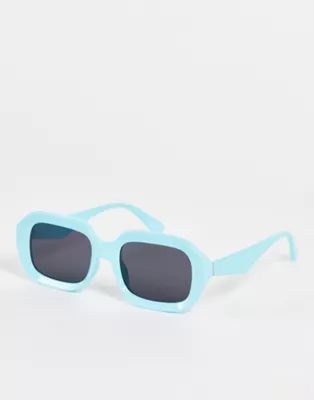 Topshop – Eckige Sonnenbrille in Blau | ASOS (Global)