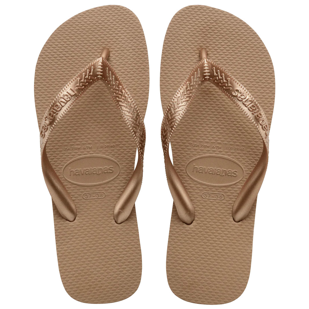 Havaianas Women's Top Tiras Flip Flops | Rose Gold | Size 7/8 | Havaianas