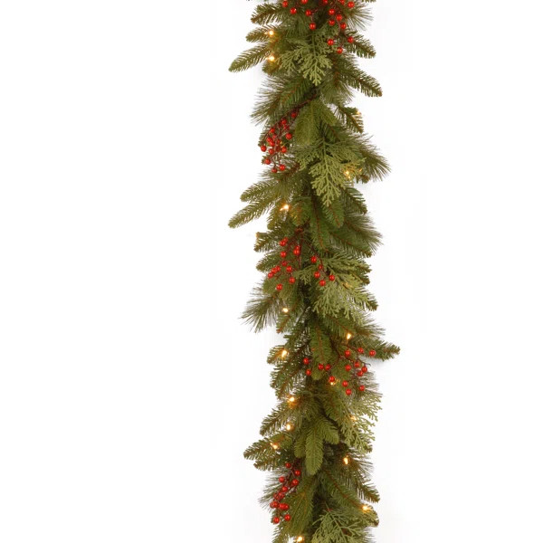 9' Pre-Lit Garland with 100 Clear Lights | Wayfair Professional