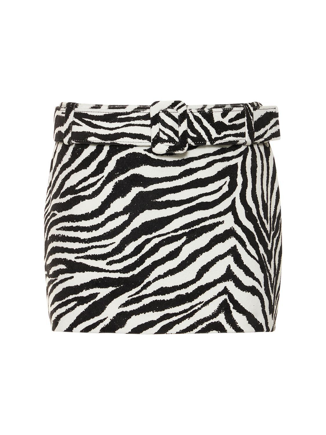 Belted Zebra Print Velvet Mini Skirt | Luisaviaroma