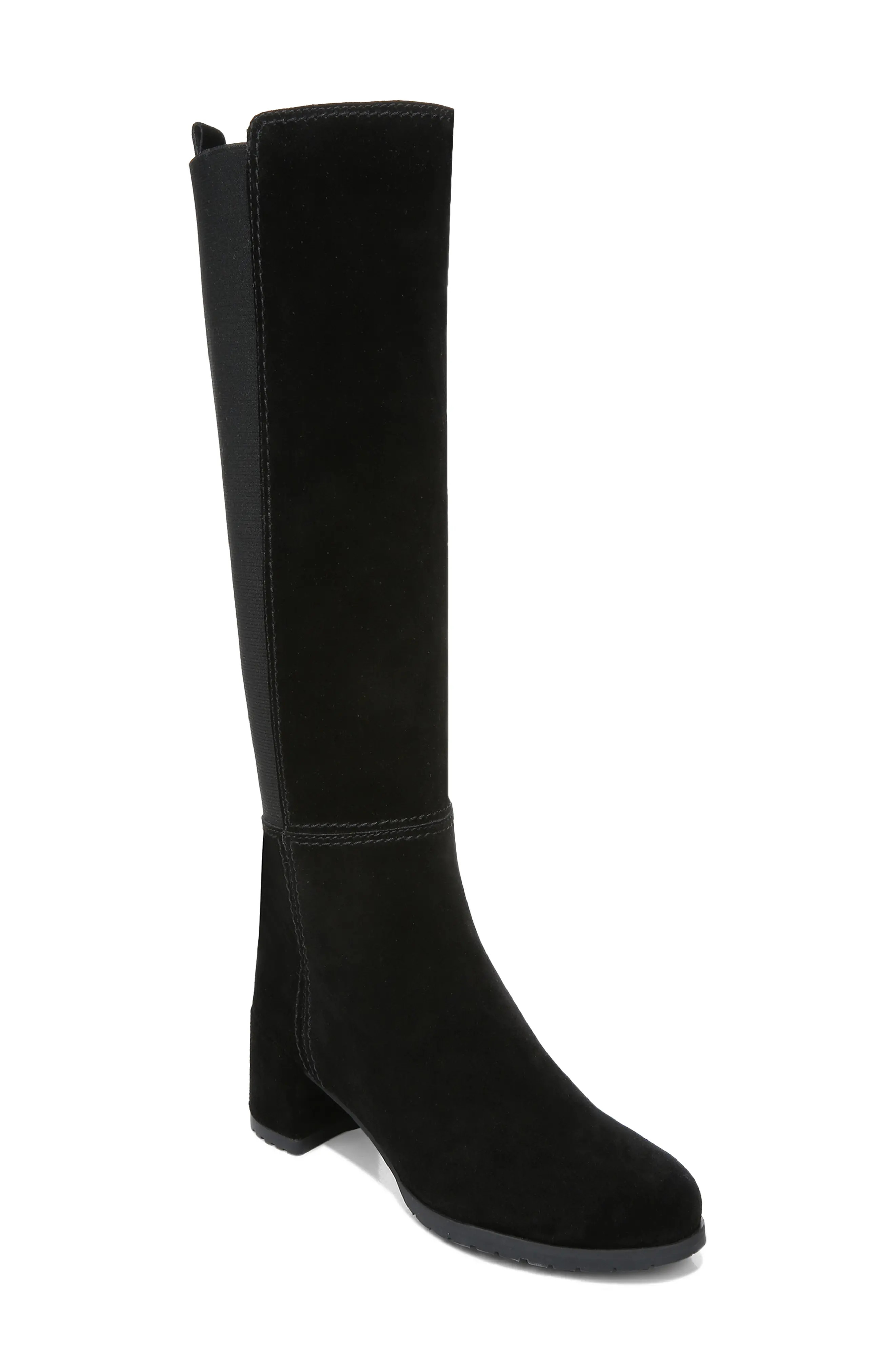 Naturalizer Brent Waterproof Knee High Boot, Size 12 in Black Suede at Nordstrom | Nordstrom