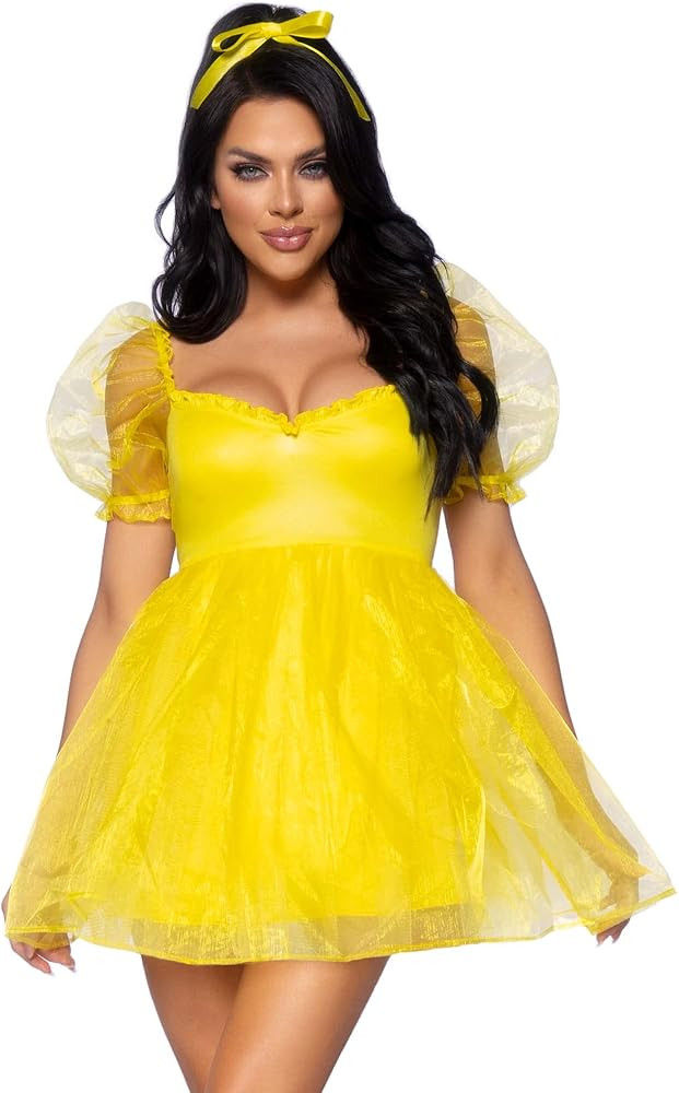 Leg Avenue womens Frosted Organza Babydoll Dress Costume | Amazon (US)