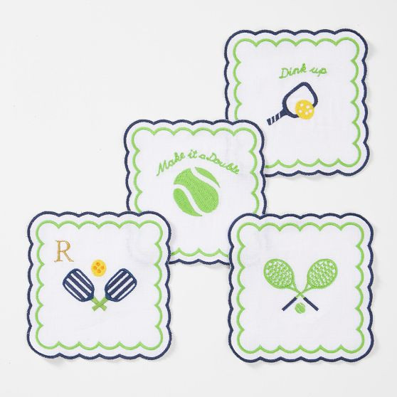 Sports Embroidered Coasters, Set of 4 | Mark and Graham