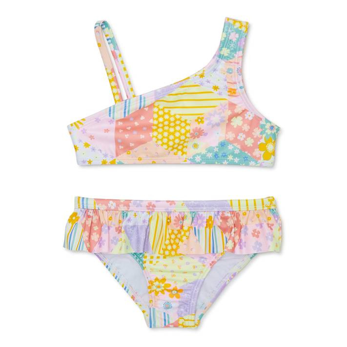 Wonder Nation Baby and Toddler Girl Ruffled Bikini, 2-Piece, Sizes 12M-5T - Walmart.com | Walmart (US)