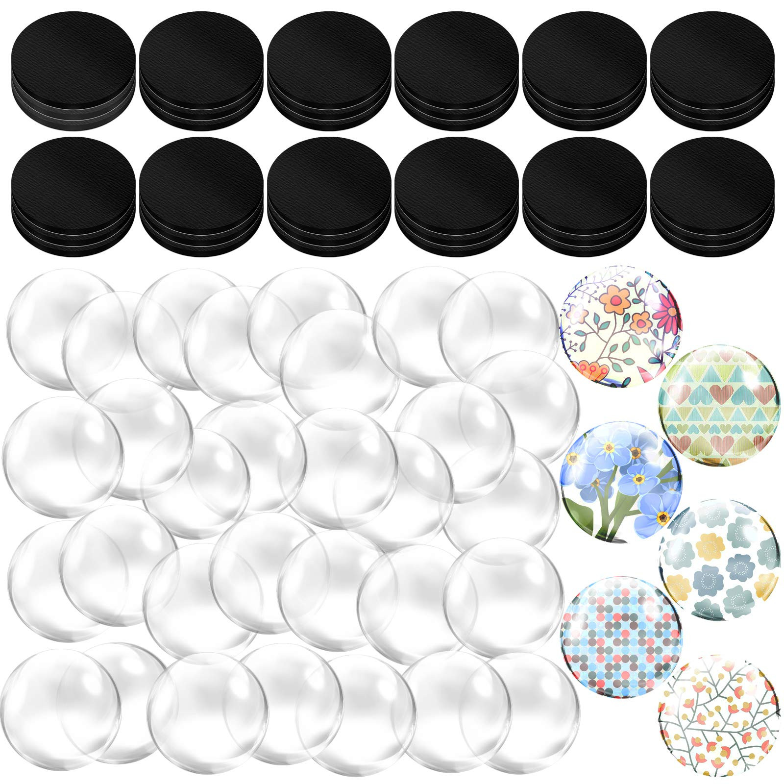 Weewooday 72 Pieces Glass Craft Magnets Round Fridge Ceramic Ferrite Magnet with Adhesive Backing... | Amazon (US)