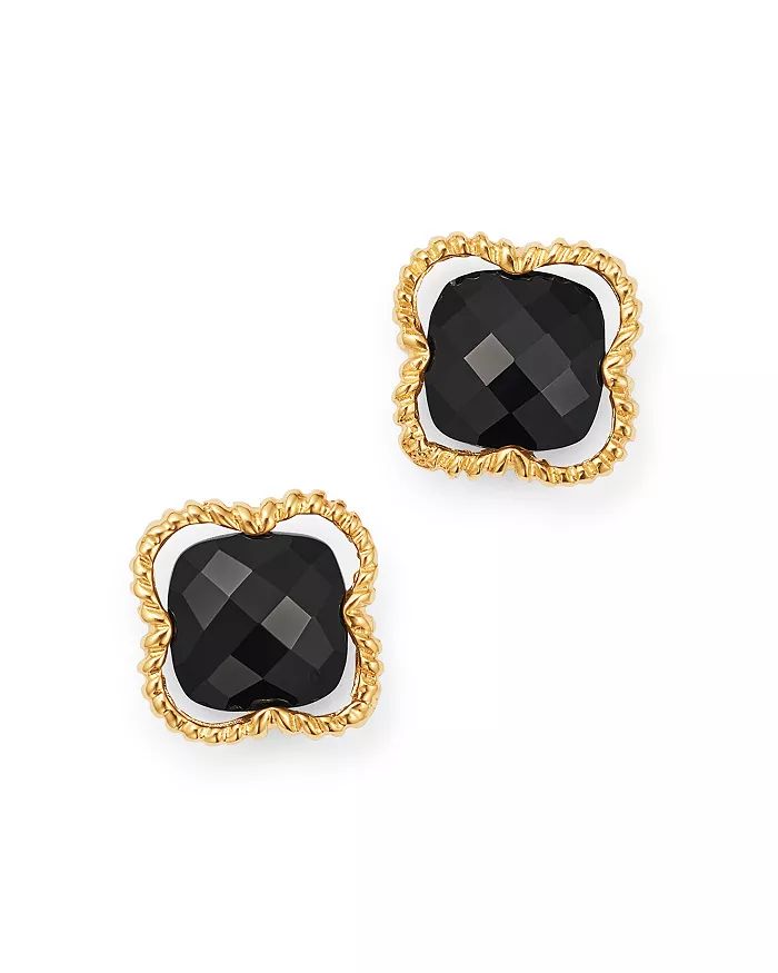 Black Onyx Clover Stud Earrings in 14K Yellow Gold - 100% Exclusive | Bloomingdale's (US)