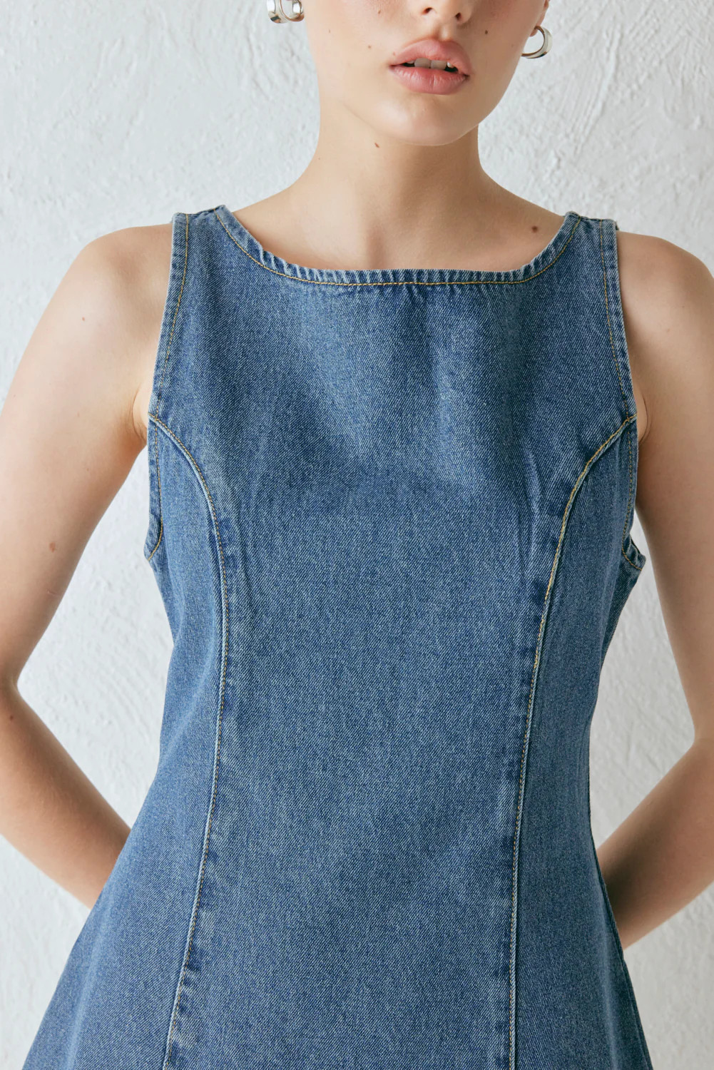 Chloe Denim Mini Dress Blue | VRG Grl
