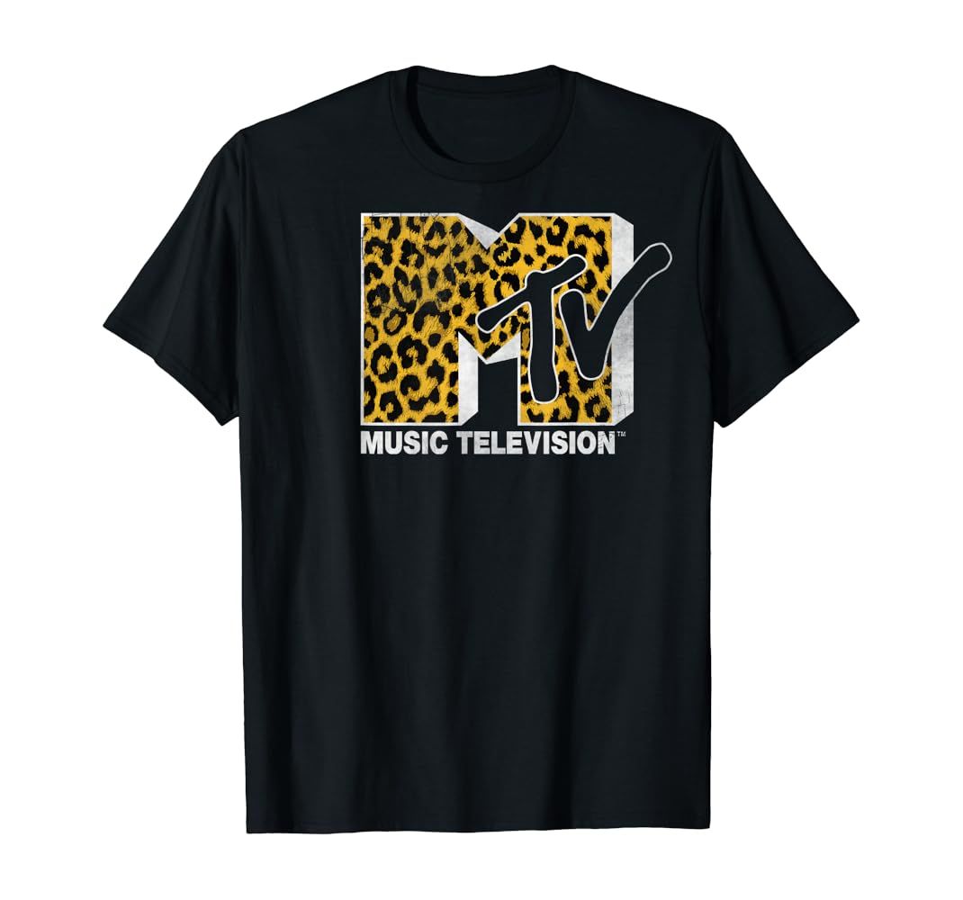 MTV Logo Cheetah Print Graphic T-Shirt | Amazon (US)