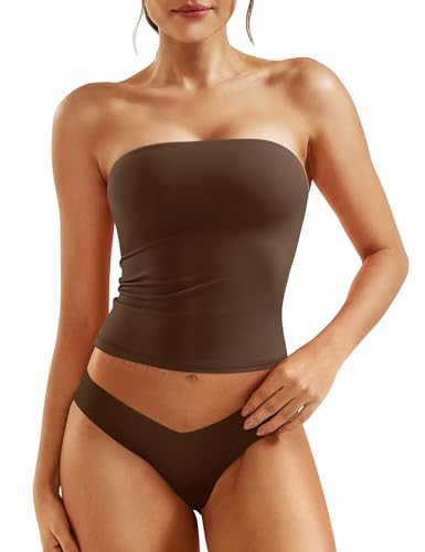 YEOREO Sophie Women Sexy Long Tube Tops Double Lined Basic Y2K Summer Cute Strapless Fitted Bande... | Amazon (US)