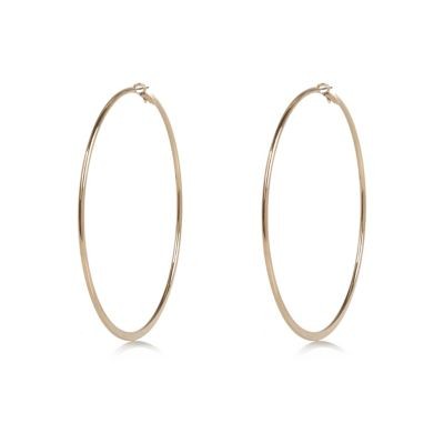Gold tone oversized hoop earrings | River Island (UK & IE)