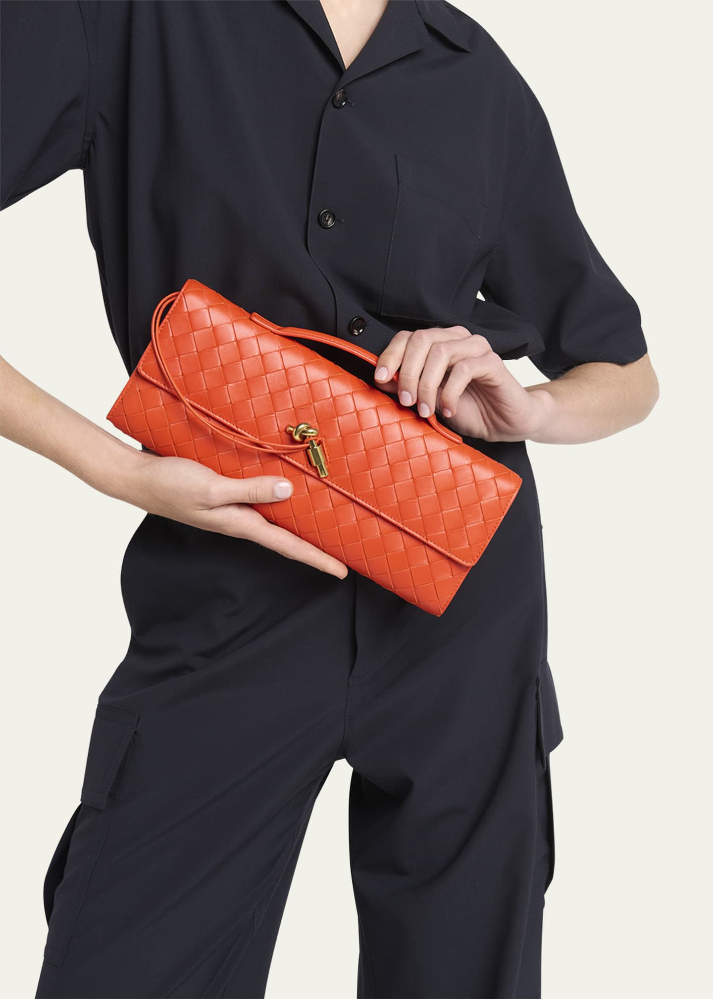 Bottega Veneta Long Andiamo Clutch Bag with Handle | Bergdorf Goodman
