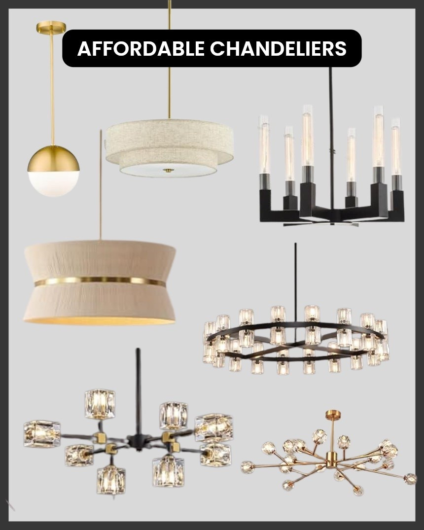 Mix and match of affordable chandeliers for bedroom and kitchen island

#LTKFindsUnder100 #LTKHome #LTKSaleAlert