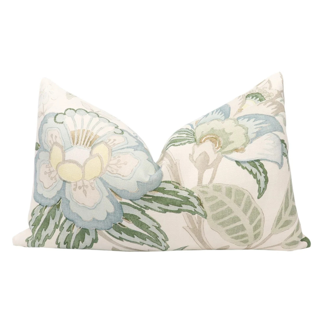 READY TO SHIP Lee Jofa Davenport Print Pillow Cover in Sea Mist 2017164.153.0 // Designer Pillow ... | Etsy (US)
