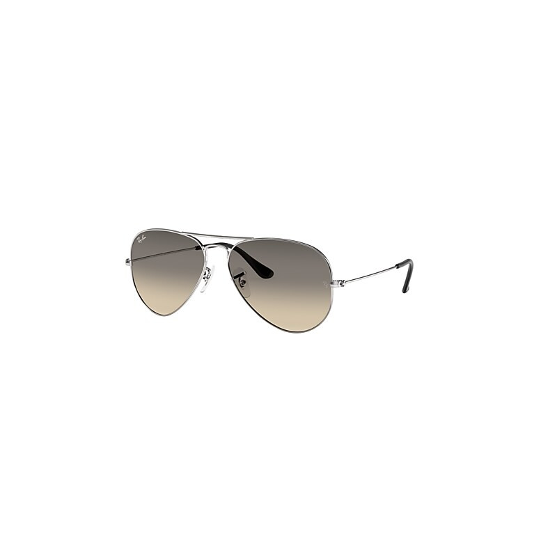 Ray-Ban Aviator Gradient Sunglasses Silver Frame Grey Lenses 62-14 | Ray-Ban (US)