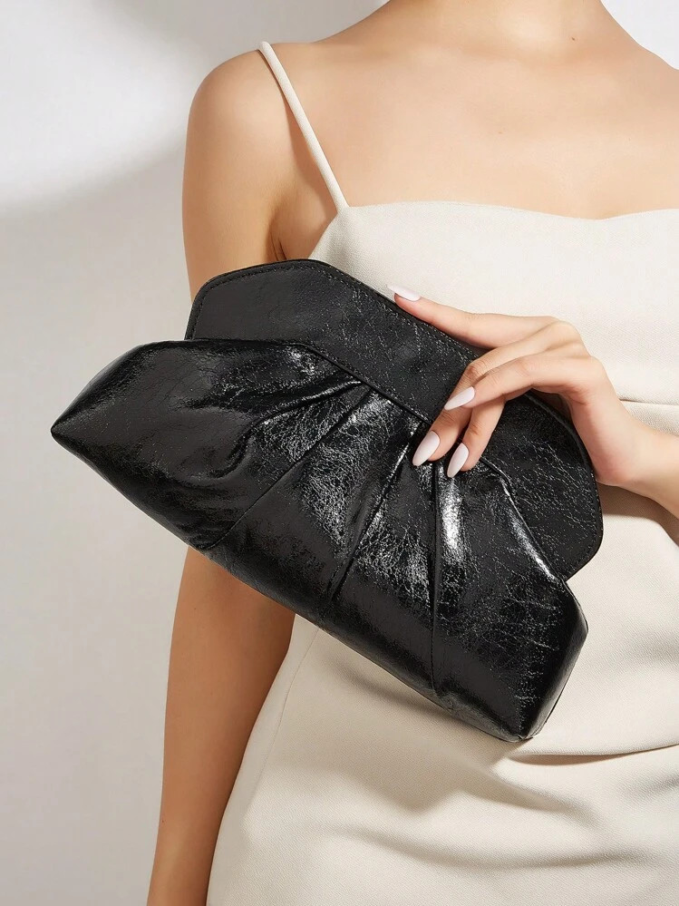 Large Capacity Luxury Evening Bag, Charming And Elegant, Metallic Square Clutch Suitable For Part... | SHEIN