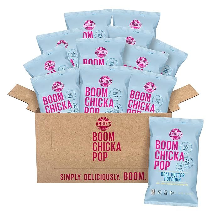 Angie's BOOMCHICKAPOP Real Butter Popcorn, 4.4 Ounce Bag (Pack of 12 Bags) | Amazon (US)