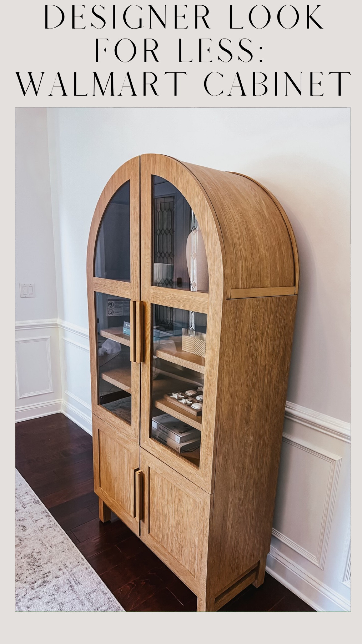 Designer look for less arched bookcase from Walmart!! 

#LTKHome #LTKSaleAlert #LTKFindsUnder100