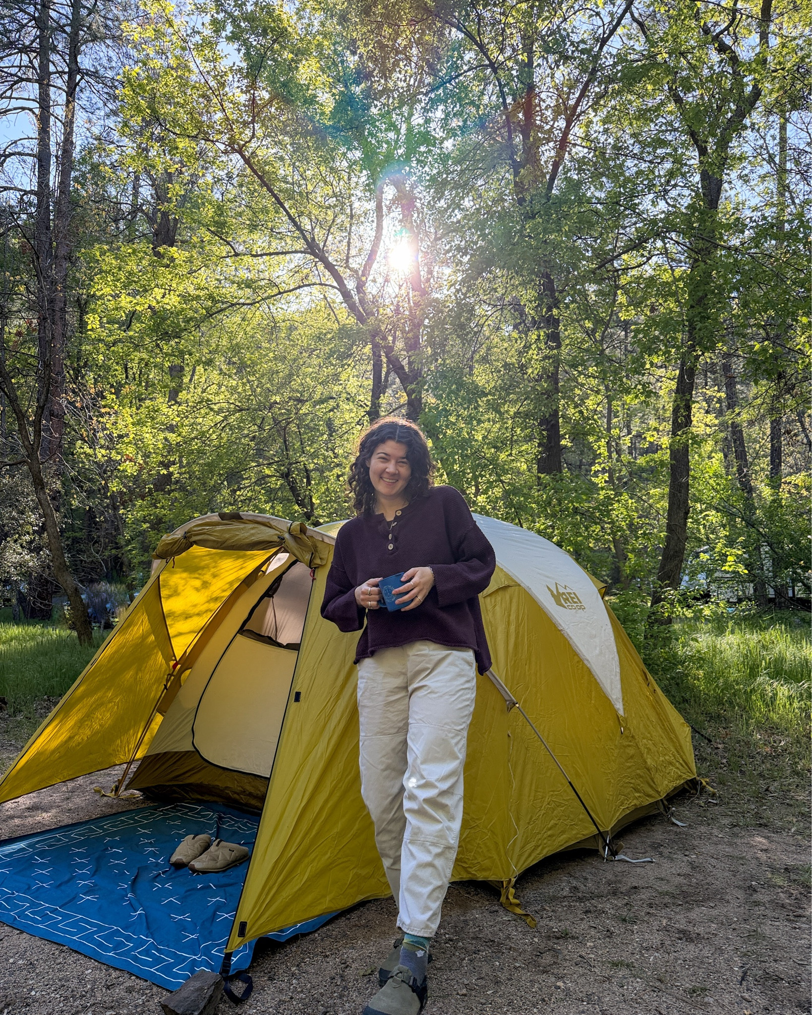 Camping fit :) p.s. I got the sweater on Poshmark!! 