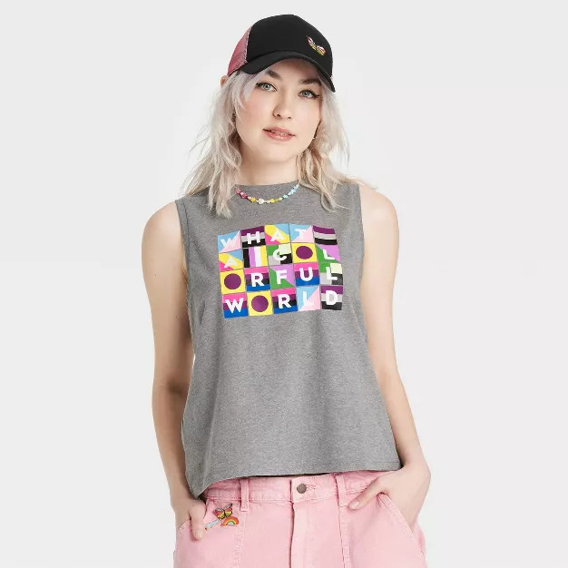 Pride Adult What A Colorful World Tank Top - Heather Gray | Target