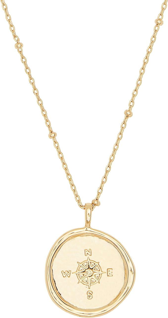 gorjana Women's Compass Coin Pendant Adjustable Necklace, 18K Gold Plated Medallion, 19 inch Chai... | Amazon (US)