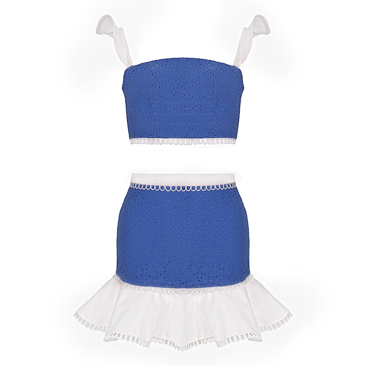 Mini Skirt&Top Set In Blue | Wolf & Badger