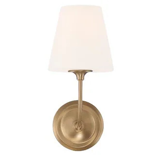 Libby Langdon Sylvan 1 Light Vibrant Gold Wall Mount - 6'' W x 13.25'' H x 9.75'' D - Bed Bath & ... | Bed Bath & Beyond
