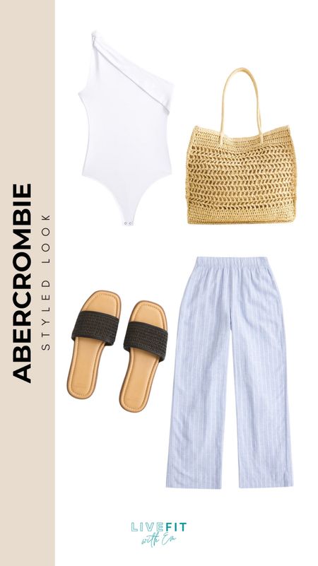 Step into summer with this chic and comfortable Abercrombie ensemble, perfect for the sunshine ahead! Enjoy a breezy off-shoulder bodysuit paired with light, striped trousers that scream effortless style. Don't miss out on completing your look with essential woven slides and a matching tote bag, now at an exclusive 15% discount. Tap into the season's vibe with these curated Abercrombie picks—your wardrobe will thank you! #AbercrombieStyle #SummerEssentials #FashionFinds #DiscountDeals #StyledOutfit #CasualChic #ShopNow

#LTKsalealert #LTKfindsunder50 #LTKstyletip