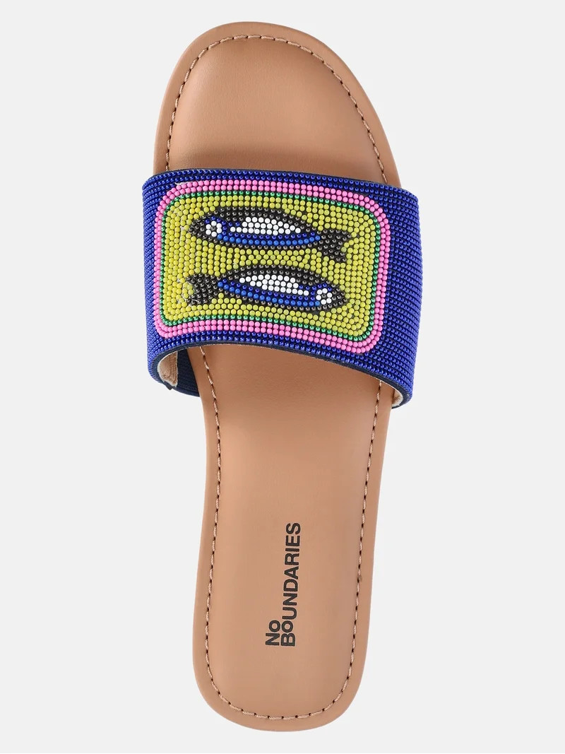 No Boundaries Women's Beaded Slide Sandals | Walmart (US)