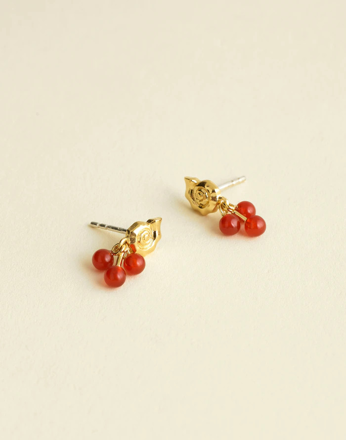 Demi-Fine Beaded Cluster Shell Stud Earrings | Madewell