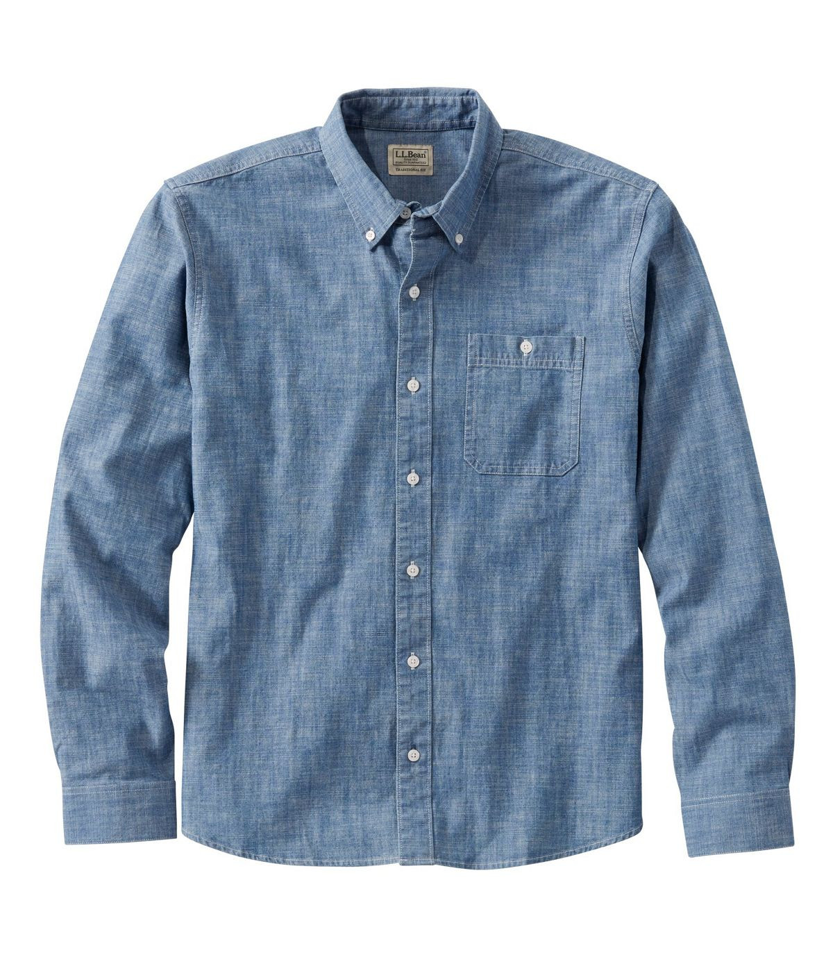 Men's Comfort Stretch® Chambray Shirt, Traditional Untucked Fit, Long-Sleeve | L.L. Bean