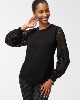 Cutwork Sleeve Pullover Sweater | Chico's