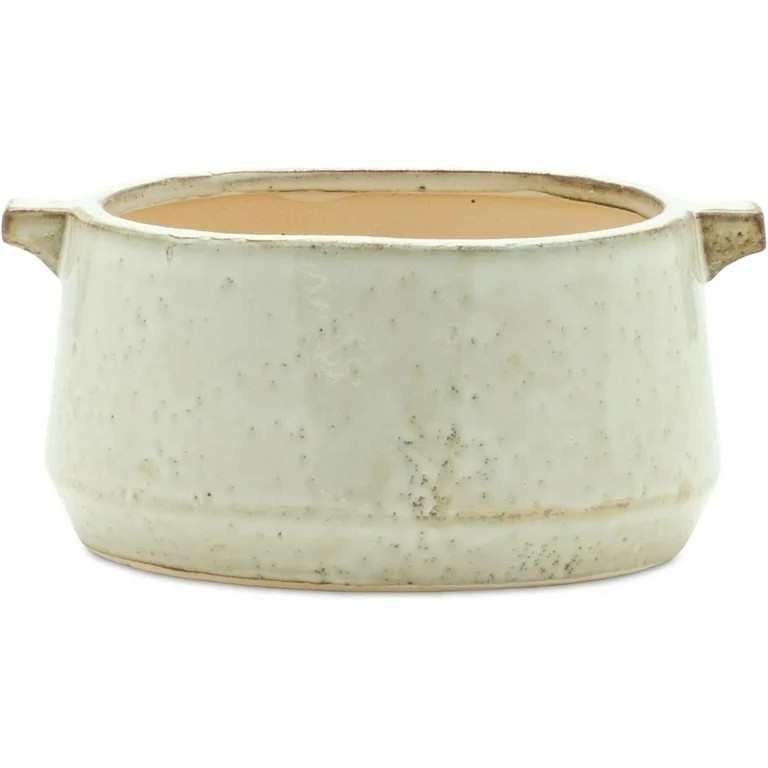 Maykoosh Rustic Terra Cotta Bowl Planter 8"L x 6"D x 4"H Round Clay Construction in Gray Perfect ... | Walmart (US)