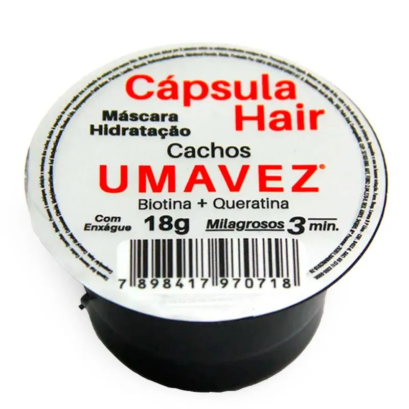 Capsula Hair Hidratante Uma Vez Cachos18g - Lojas REDE: A Maior Rede de Cosméticos do Brasil! | LOJAS REDE (BR)