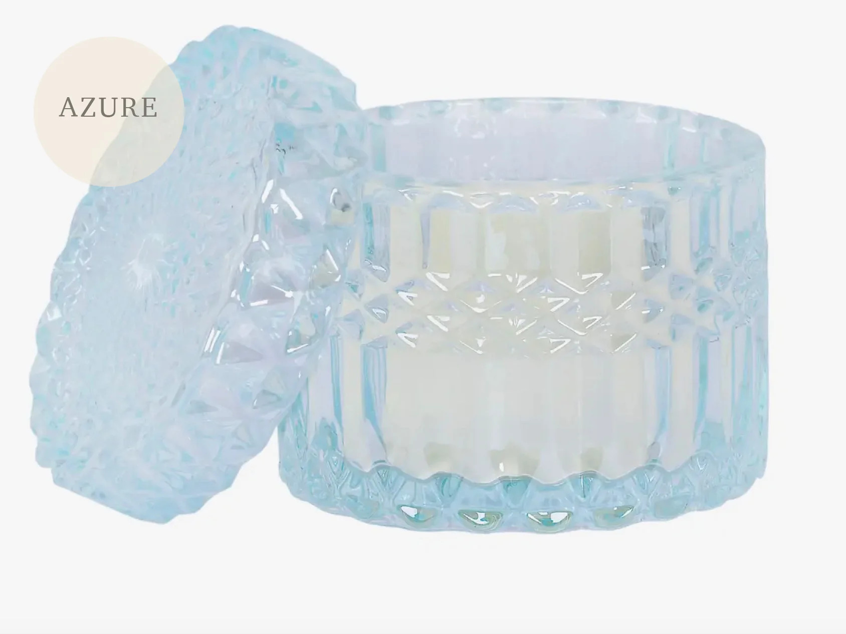 Shimmer Soy Candle in Crystal Jar | Verdant or Azure | Sweet Pea and Whimsy