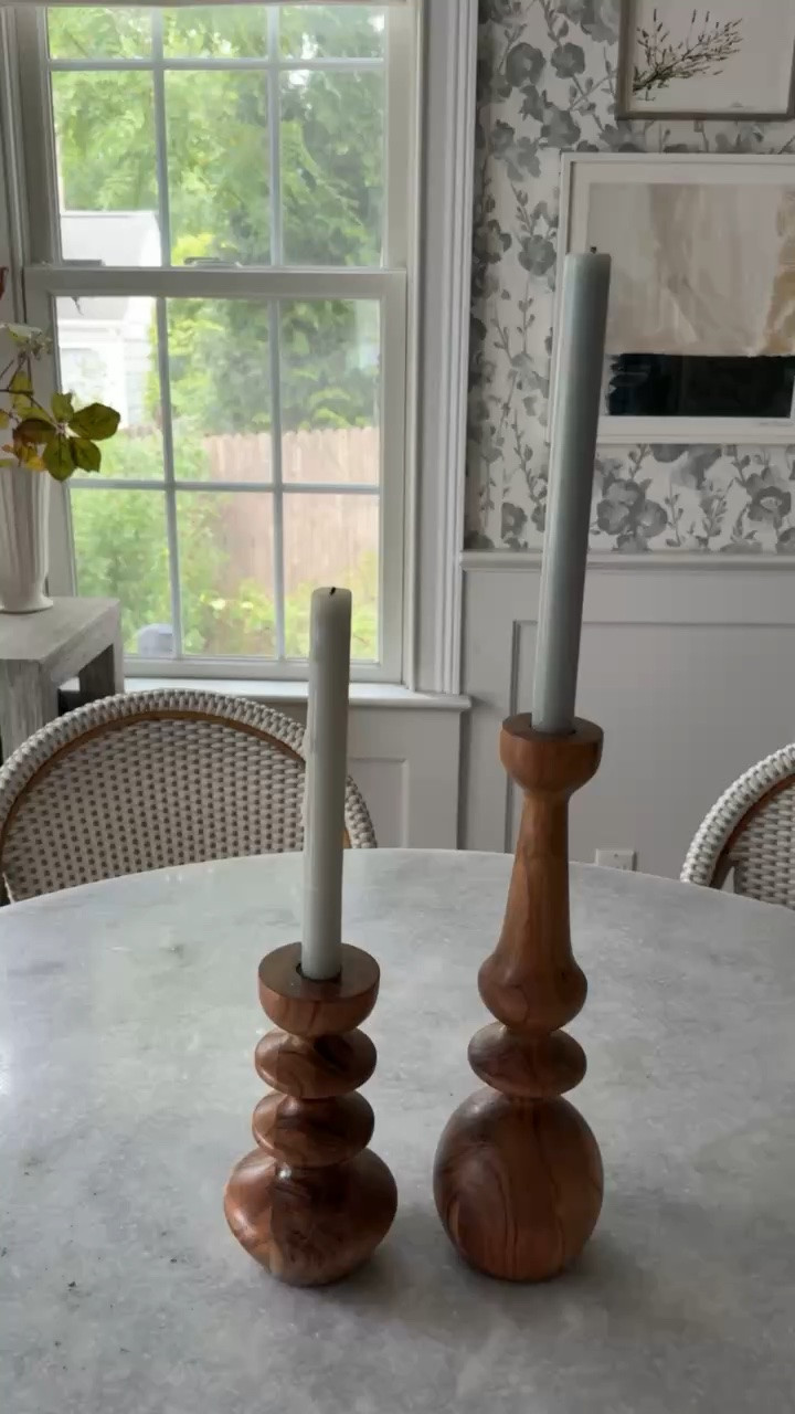 These wooden candlesticks from Anthropologie are such a beautiful fall addition. The warm wood tones add texture and a collected feel to a table, mantel, or shelf and are pieces you can style well beyond the season.

Anthropologie home, wooden candlesticks, fall home decor, candle holder decor, autumn tablescape, dining table styling, mantel decor, natural wood accents, seasonal home accents, cozy home decor, collected interiors, girlonthehudson

#LTKHome #LTKSeasonal
