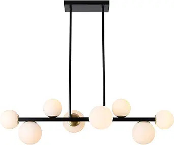 Dining Room Light Fixture Over Table, Mid Century Chandeliers, Black Modern Chandelier, 8 Lights ... | Amazon (US)