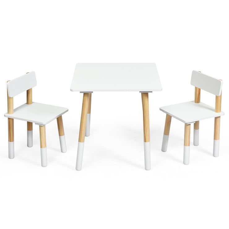 Costway Kids Wooden Table & 2 Chairs Set Children Activity Table Set | Target