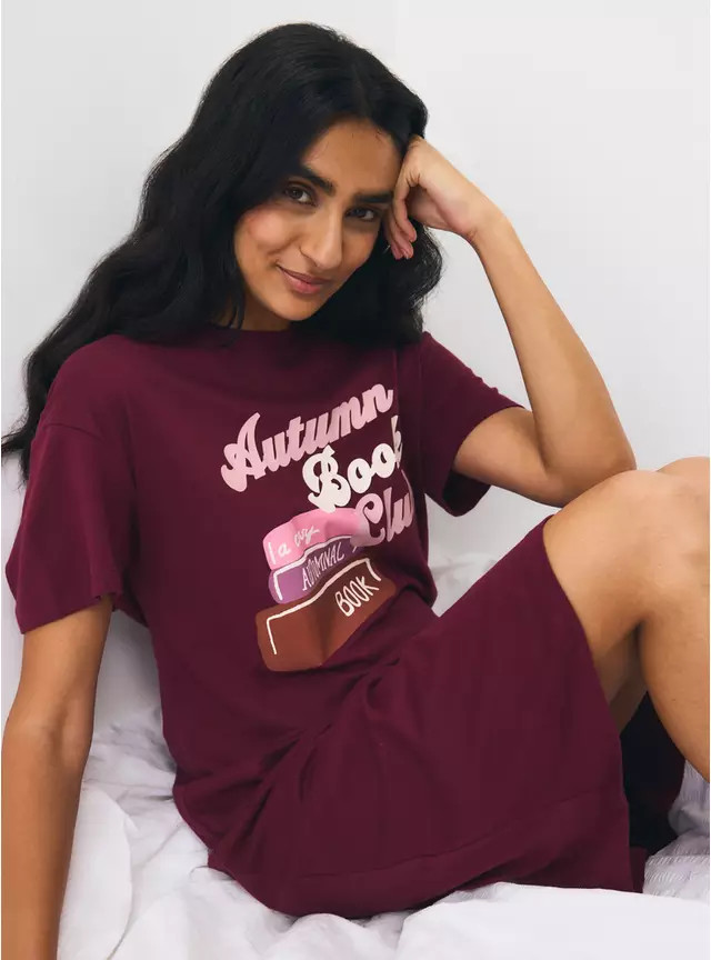 Buy Plum Autumn Book Club Sleep T-Shirt S | Nightdresses | Tu | Tu Clothing
