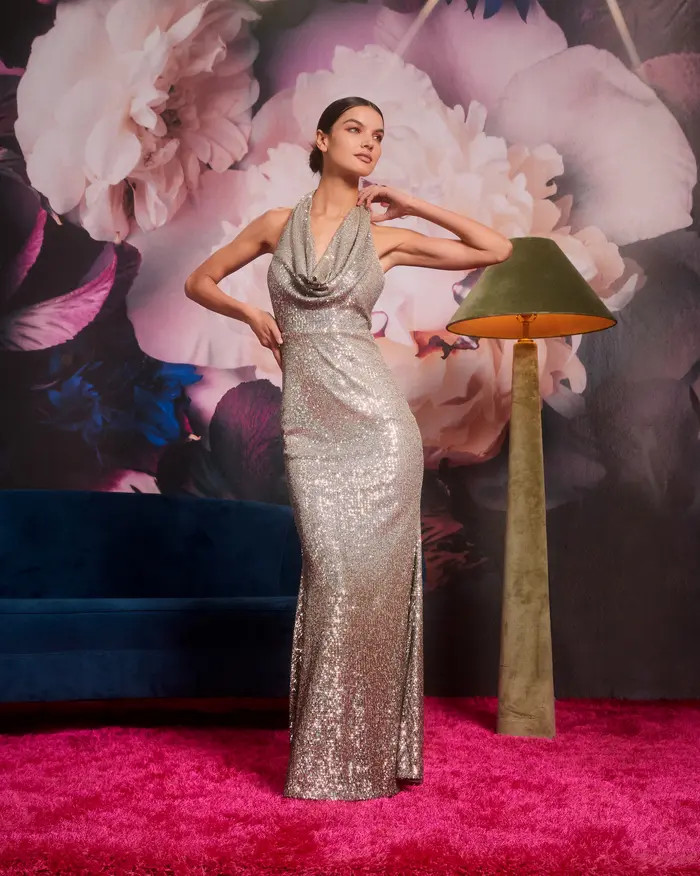 Jewel Badgley Mischka Ombré Sequin Cowl Neck Mermaid Gown | Nordstrom | Nordstrom