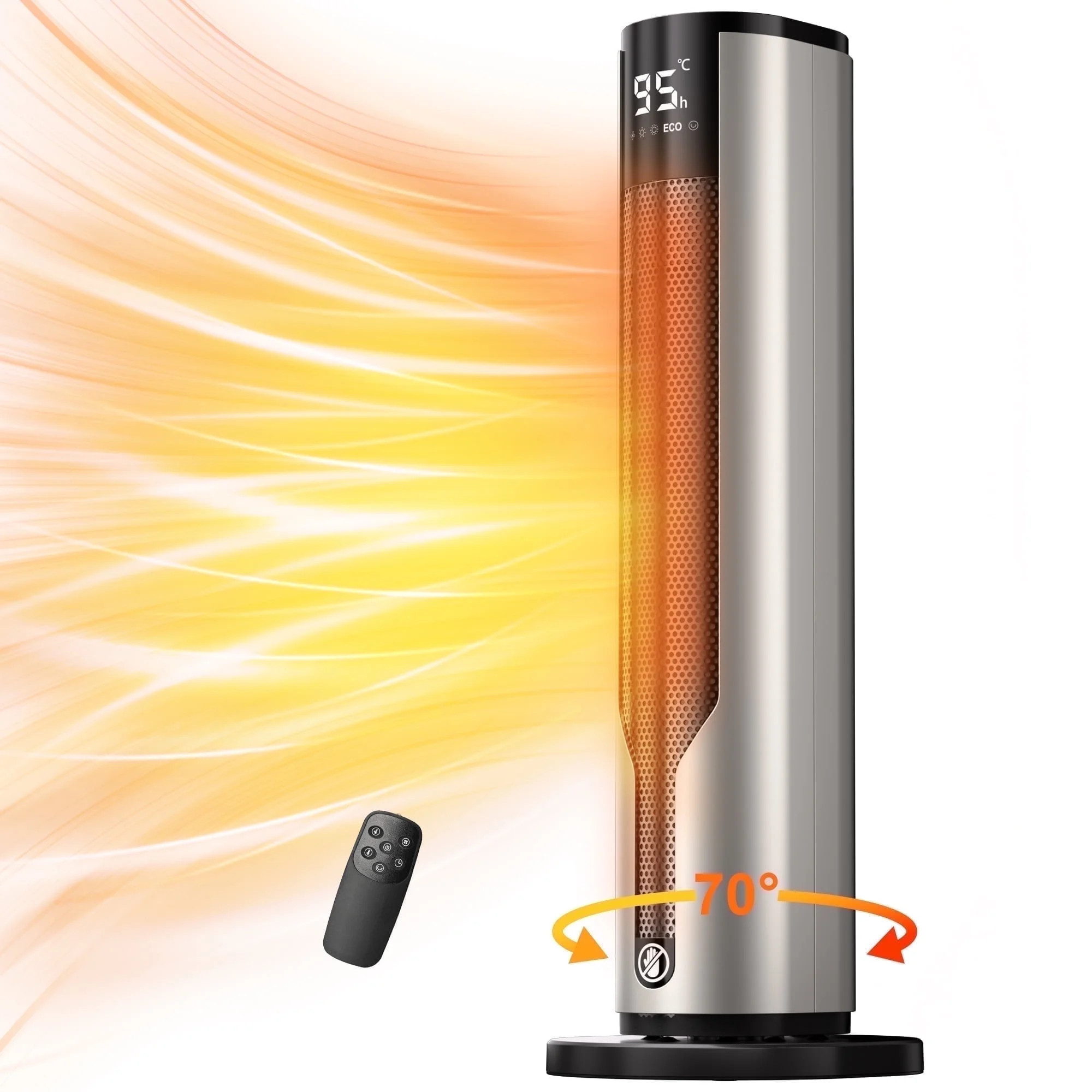 ATUPEN Space Heater, 1500W PTC Electric Heater with Thermostat, 70° Oscillation Timer for Indoor... | Walmart (US)