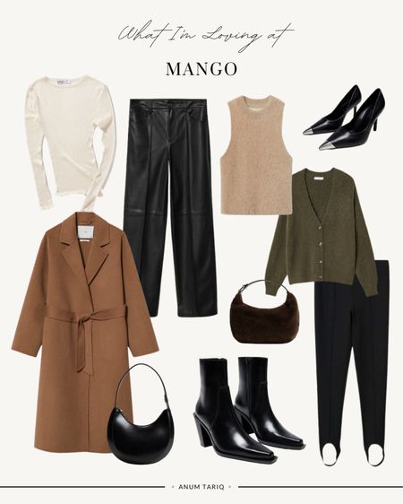 Fall finds from Mango. 🍂

Leather trousers, cardigan, stirrup leggings, ankle boots, camel coat, minimalist style, neutral fashion

#LTKstyletip #LTKSeasonal
